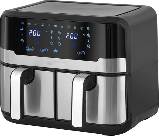 Heinrich's HFR 8214 Dubbele Airfryer 9L Zwart 2400W