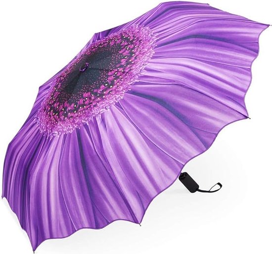 Parapluie de voyage pliant coupe-vent, parapluie de pluie pour hommes, femmes et famille, ouverture et fermeture automatiques, poignée en bois