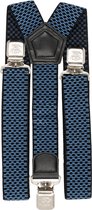 bretels heren - Bretels - bretels heren volwassenen - bretellen voor mannen - bretels heren met brede clip -blauw zwart