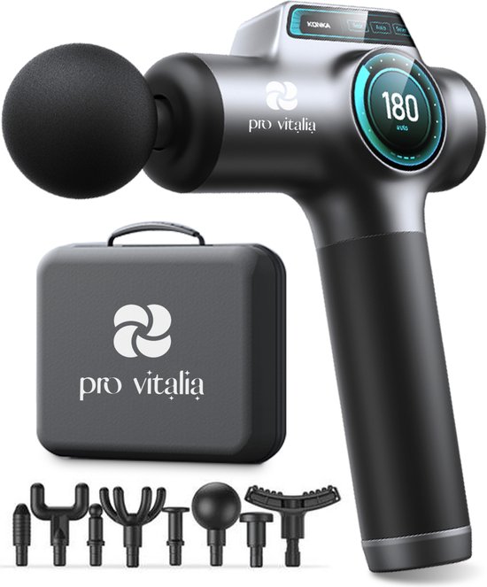 Massage Massage Gun Professioneel 8 Opzetstukken Grijs - Massage - €39,99