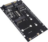 M.2 SATA Adapter - M.2 SSD naar SATA - 6Gbps - NGFF/mSATA - B+M Key - TH02 - Zwart