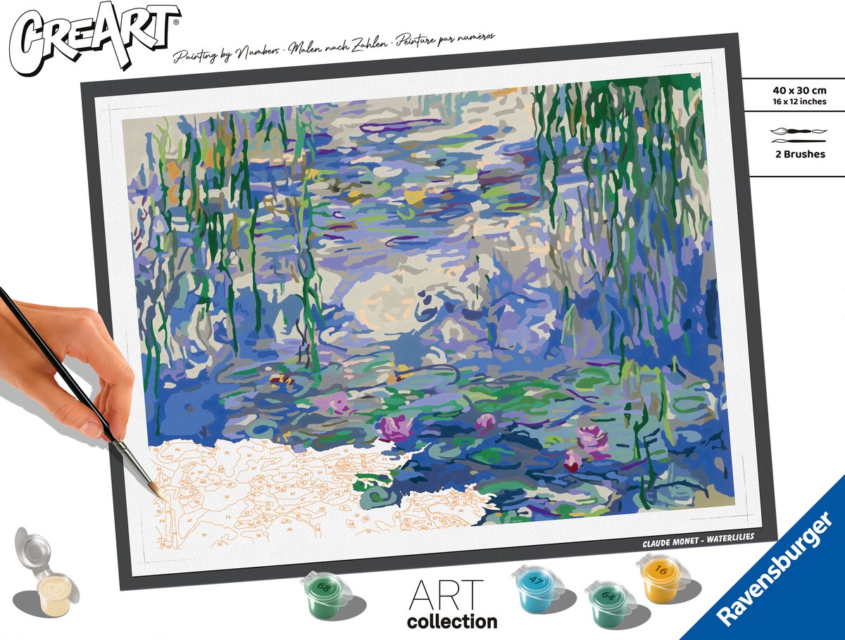 Ravensburger Waterlilies (Monet) - Schilderen op nummer voor volwassenen — afbeelding 12