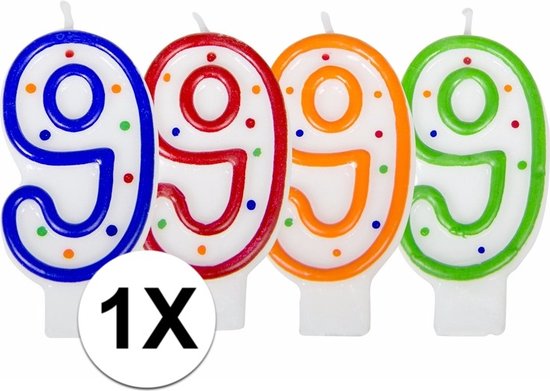 Regenboog cijferkaarsen voor taartdecoratie