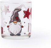 Gnomo set van 3 kerstglazen glas, 250 ml