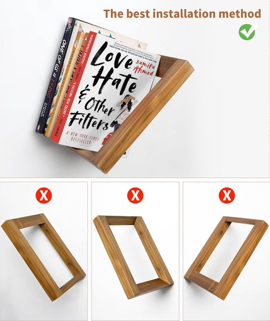 TRAUMMÖBEL Wandrek, antraciet, boekenkast, hout, hangrek met twee vakken, zwevend rek voor woonkamer, slaapkamer en keuken, als keukenrek, woonkamerrek en kinderkamerrek te gebruiken
