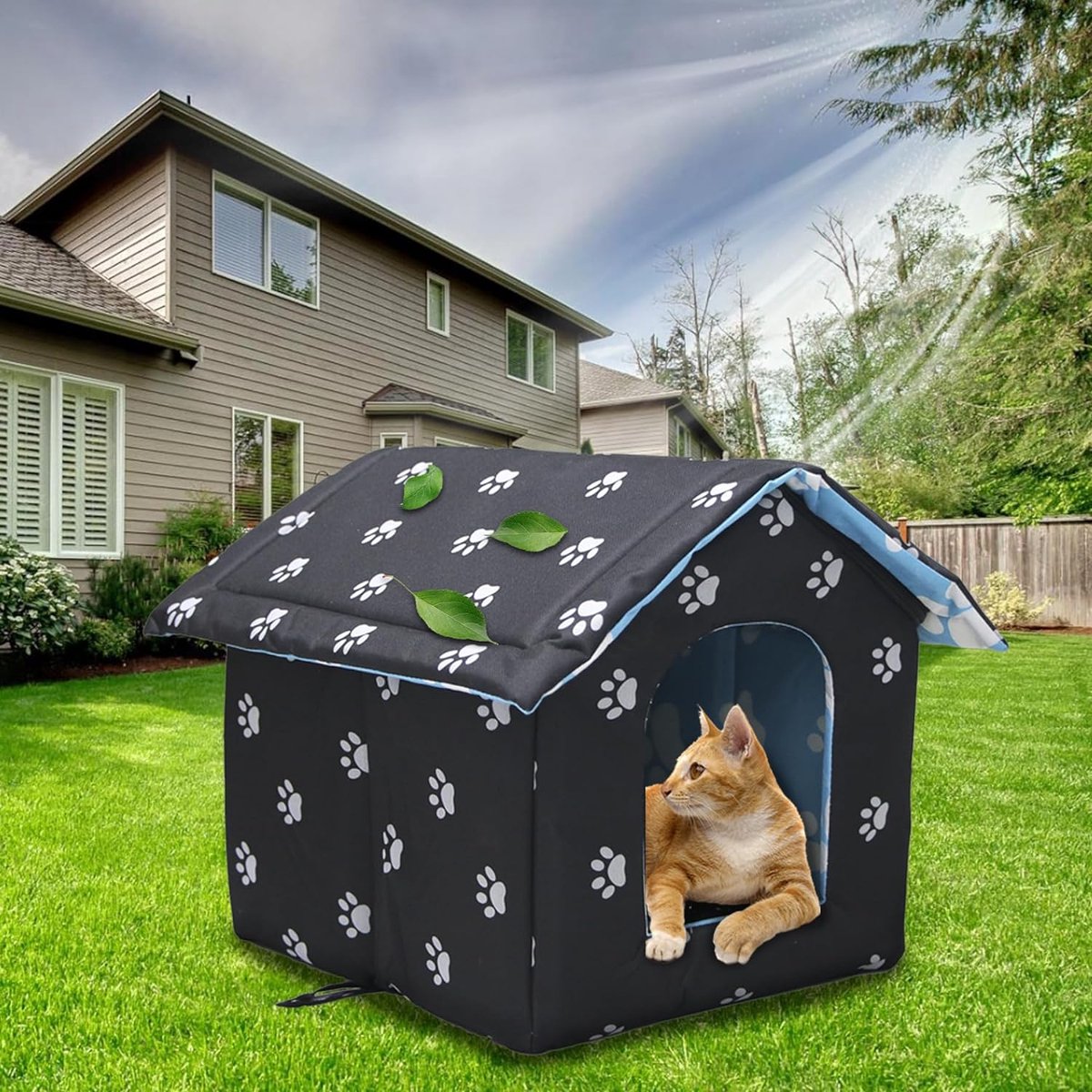 Niche D'extérieur Pour Chat Résistante Aux Intempéries – Abri Extérieur Imperméable Pour Animaux Domestiques | Pour Jardin, Terrasse, Porche, Balcon, Garage, Chien, Lapin, Chaton