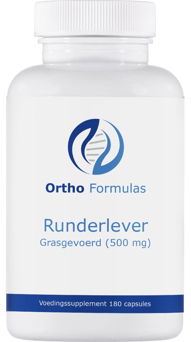 Goedkoopste Runderlever - 500 mg - 180 capsules - grasgevoerd - vitamine A - B-vitaminen - ondersteuning immuunsysteem - energie