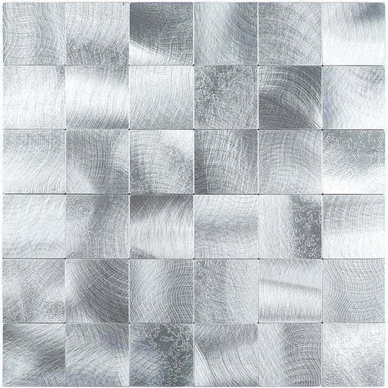 Zelfklevende Mozaïek tegels -Vierkant - Zilver - plaktegels - wandtegels zelfklevend - 30x30cm