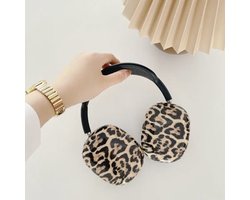 MY PROTECT - Siliconen Luipaard Cover Case geschikt voor Airpods Max - Bruin