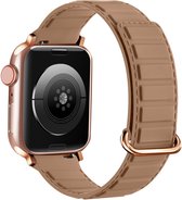 Siliconen bandje - geschikt voor Apple Watch series 1/2/3/4/5/6/7/8/9/SE/SE 2/Ultra/Ultra 2 met case size 42 mm / 44 mm / 45 mm / 49 mm - abrikoos