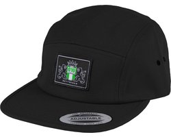 010 CASUALS ROTTERDAM 5 PANEL CAMPER JOCKEY CAP LOGO BLACK