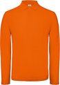 Men's Long Sleeve Polo 'ID.001' Oranje B&C Collectie maat XXL