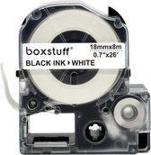 Epson compatible LC-5WBN lettertape - Zwart op wit - 18mm x 8m