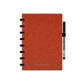 Correctbook Linnen Hardcover A5 Rusty Red-Gelinieerd - Uitwisbaar / Whiteboard Notitieboek