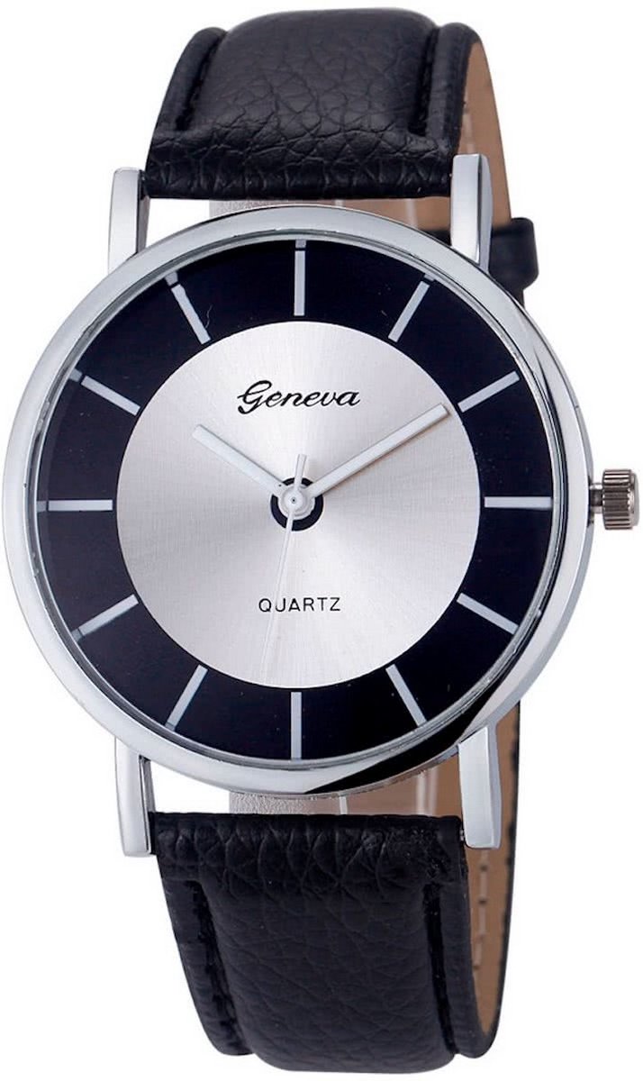 Fako Bijoux® - Horloge - Geneva - Metal - Zwart