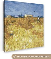Canvas Schilderij Oogst in de Provence - Vincent van Gogh - 20x20 cm - Wanddecoratie
