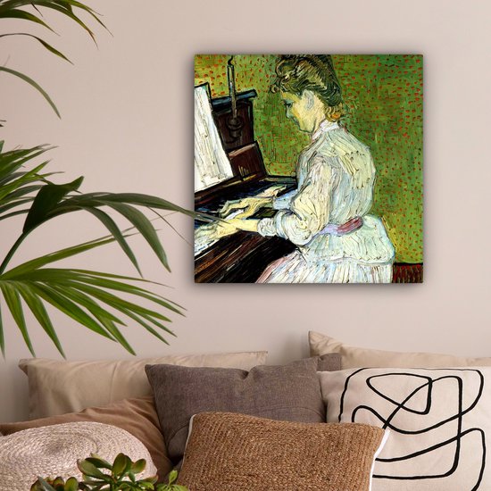 Tableau sur toile Marguerite Gachet au piano - Vincent van Gogh - 50x50 cm - Décoration murale