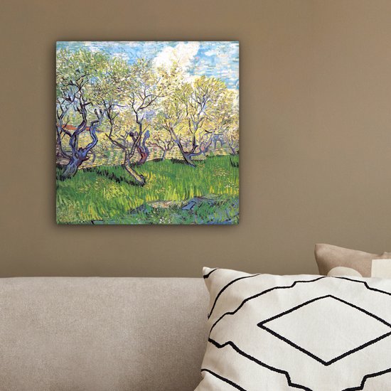 Tableau sur toile Verger avec pruniers en fleurs - Vincent van Gogh - 20x20 cm - Décoration murale