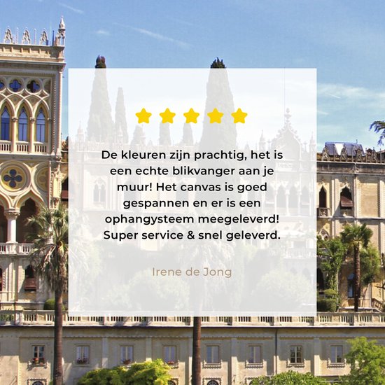 Tableau sur Toile Lac de Garde - Water - Maison - 20x20 cm - Décoration murale