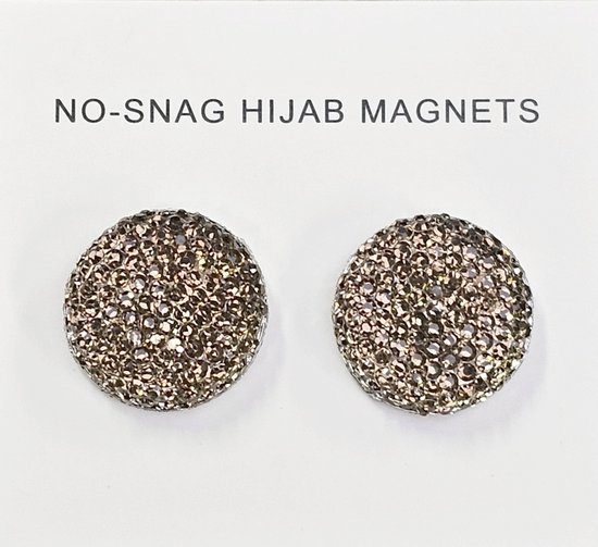 Fako Bijoux® - 2x Magnetische Broche Acryl - Hoofddoek Magneet - Sjaal - Hijab Accessoires - Abaya - 18mm - Set 2 Stuks - Grijs