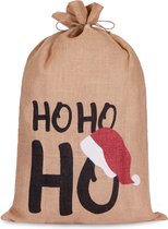 BRUBAKER Sac de Noël Ho Ho Ho - Sac cadeau de Noël 80 cm - Sac en jute Père Noël avec cordon de serrage pour emballer des cadeaux - Sac en jute