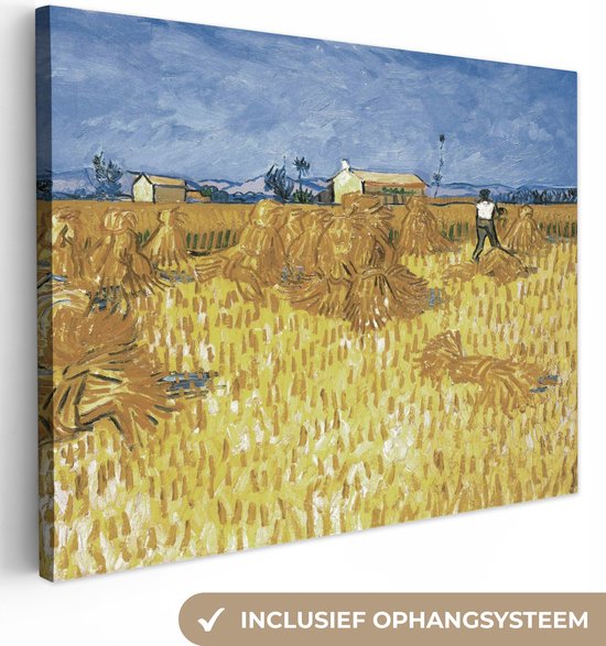 Canvas Schilderij Oogst in de Provence - Vincent van Gogh - 40x30 cm - Wanddecoratie