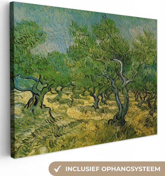 Canvas Schilderij Olijfgaard - Vincent van Gogh - 120x90 cm - Wanddecoratie