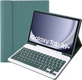 Case2go - Bluetooth Toetsenbordcase geschikt voor Samsung Galaxy Tab A9 Plus (2023) - Met stylus pen houder - QWERTY Keyboard case - Donker Groen