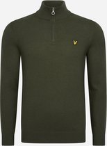 Lyle & Scott Cotton merino quarter zip jumper - olive