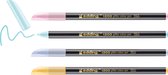 edding 1200 glitter viltstiften - pastelkleuren - zonder micro-plastics - 4 vilt stiften met intensief glittereffect - ronde punt 3 mm - voor nauwkeurig schrijven, schetsen en schilderen