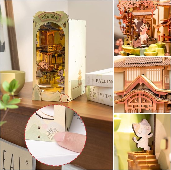 Robotime - Sunshine Town - Maquette - Modélisme - Miniature - Coin livre en  bois DIY