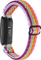 Nylon bandje - geschikt voor Fitbit Inspire 3 - regenboog
