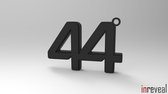 Sleutelhanger '44' Lewis Hamilton (Formule 1) - 48x33x5 mm - Zwart