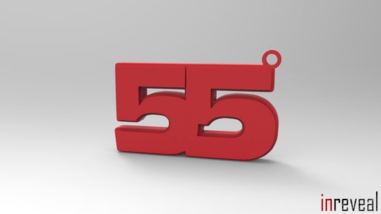 Sleutelhanger '55' Carlos Sainz (Formule 1) - 48x31x5 mm - Rood