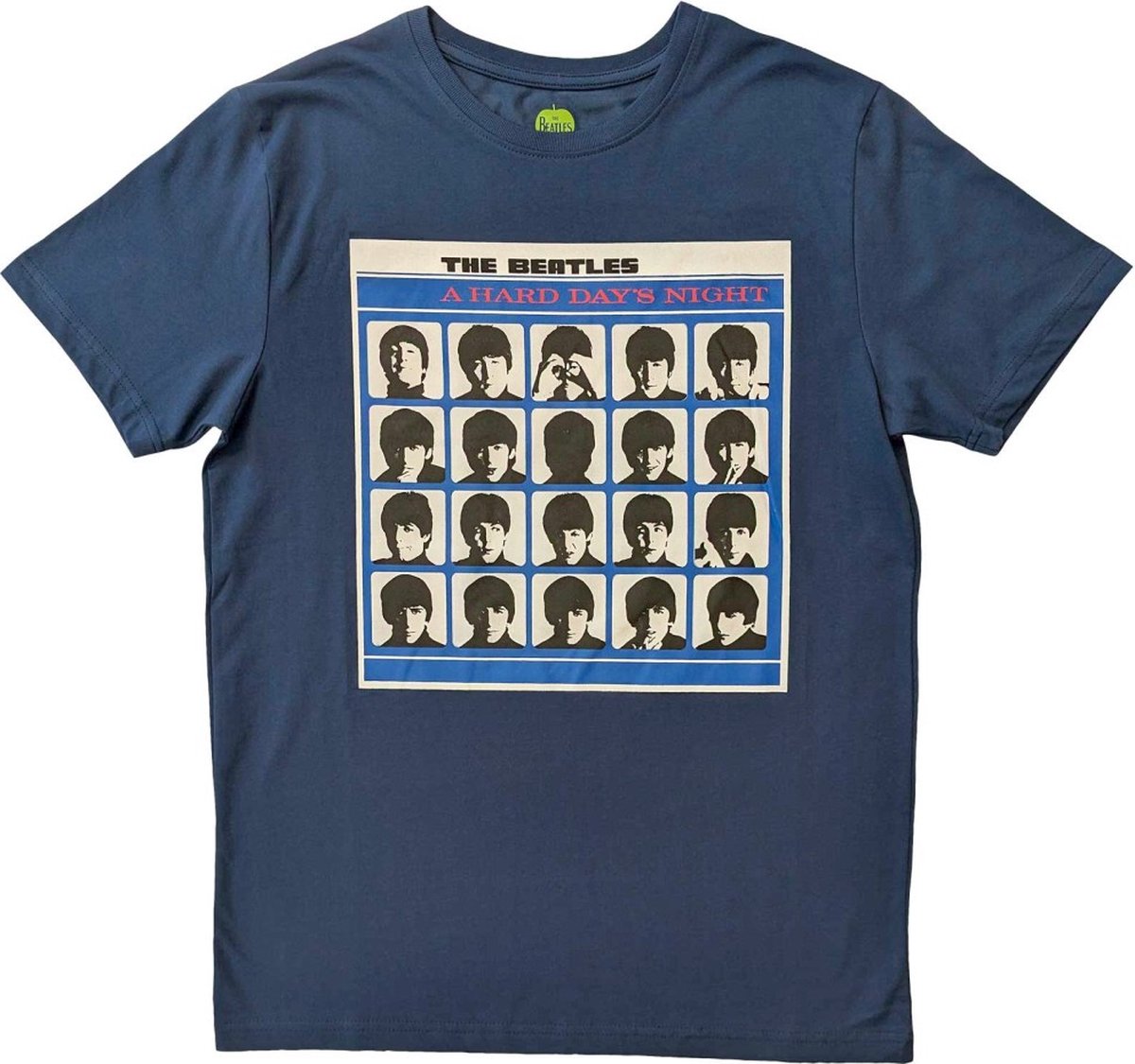 The Beatles - A Hard Day's Night Album Cover Heren T-shirt - M - Blauw