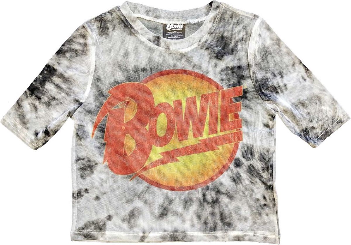 David Bowie - Diamond Dogs Logo Crop top - M - Wit/Zwart