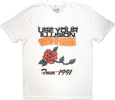 Guns N' Roses - Use Your Illusion Tour 1991 Heren T-shirt - S - Wit