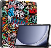 Hoes Geschikt voor Samsung Galaxy Tab A9 Hoes Book Case Hoesje Trifold Cover - Hoesje Geschikt voor Samsung Tab A9 Hoesje Bookcase - Graffity