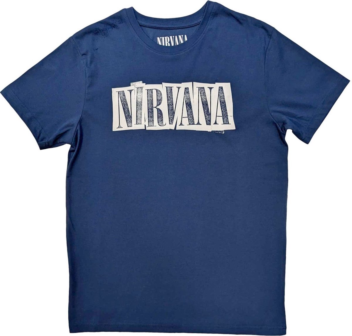 Nirvana - Box Logo Heren T-shirt - M - Blauw