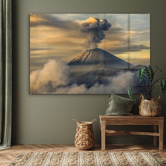 Peinture sur Verre - Volcan en Indonésie - 180x120 cm - Peintures sur Verre Peintures - Photo sur Glas
