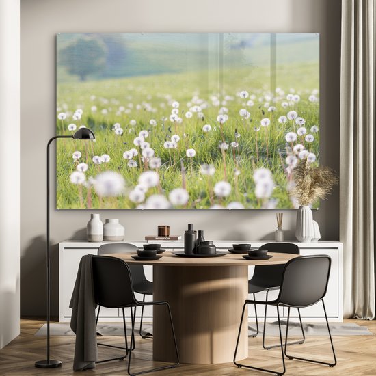 MuchoWow® Peinture sur verre - Printemps - Pissenlit - Couleurs - 180x120 cm - Peintures sur verre acrylique - Photo sur Glas