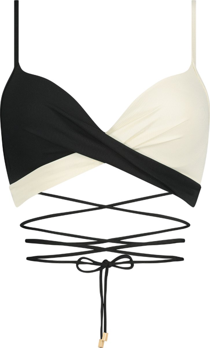 Beachlife Vanilla & Black twist bikinitop — afbeelding 6