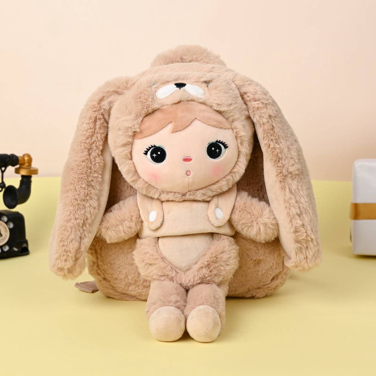 rugzak|metoo|kleuter|unisex|beige|knuffelgepersonaliseerd