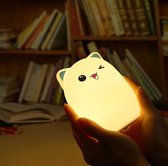 USB Oplaadbaar Nachtlampje Cat-Verlichting - Leeslamp - Tafellamp - Bedlamp voor Baby, Kinderen & Volwassenen - Dimbaar - Touch Control