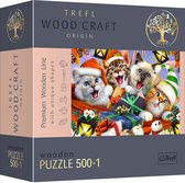 Trefl - Puzzles - "500+1 Wooden Puzzles" - Festive Cats