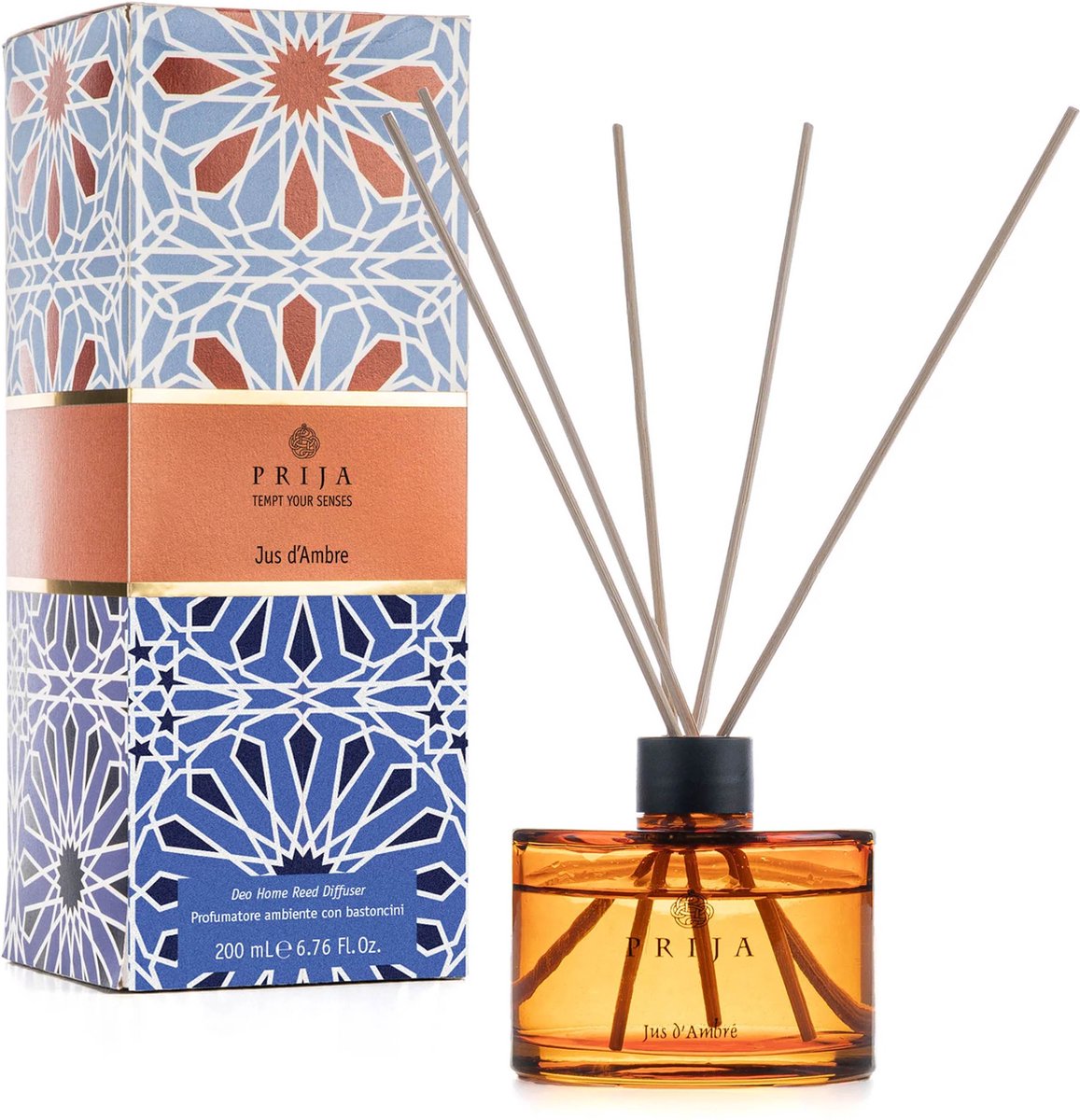 Goedkoopste PRIJA Jus d'Ambre Aromatische luxe geurstokjes PREMIUM 200ml