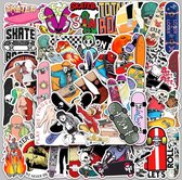 Skateboard Stickers 50 Stuks | Skater Stickers | Graffiti Stickers | Balance Board | Laptop Stickers | Stickers Kinderen en Volwassenen | Stickervellen | Plakstickers | Koffer Stickers | Stickers Bullet Journal en Planner