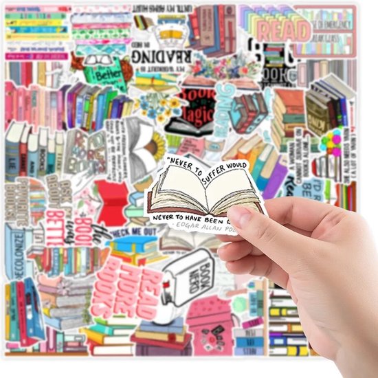 Boeken Stickers 50 Stuks | Quotes Stickers | Books | Teksten | Laptop Stickers | Stickers Kinderen en Volwassenen | Stickervellen | Plakstickers | Koffer Stickers | Stickers Bullet Journal en Planner