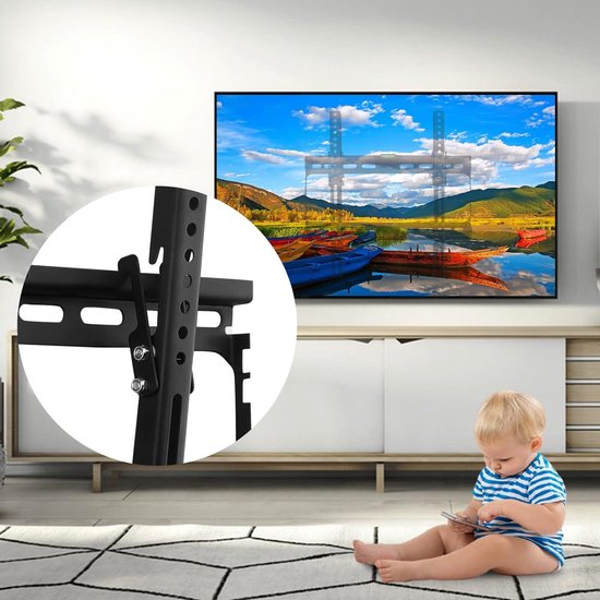 TV muurbeugel voor de meeste 26-65 inch LCD/LED/OLED platte gebogen tv's, kantelbare