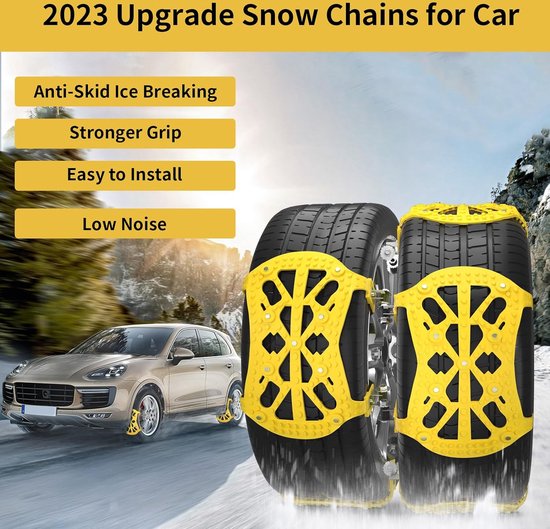 Chaînes à Neige Universelles 6 Pièces - 165 à 275 Mm - TPU Et Acier - Pour Voiture, SUV, Camping-car